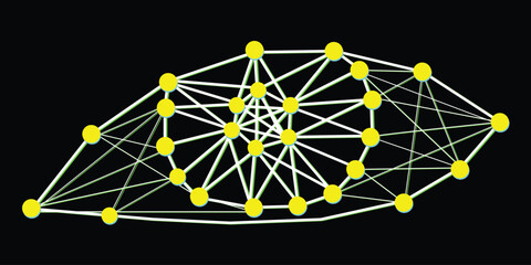 Futuristic Digital Eye With Connected Neural Network Structure Vector Illustration