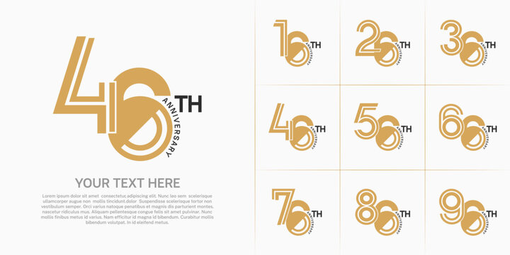 Anniversary logo type set with double line number. brown and black color can be use special moment