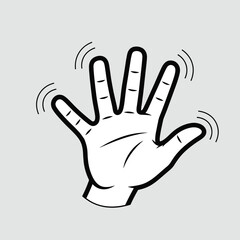Obraz premium A hand with fingers spread apart and motion lines around it