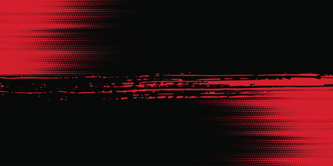 Fototapeta premium Dots halftone black and red color pattern gradient grunge texture background. Dots pop art comics sport style