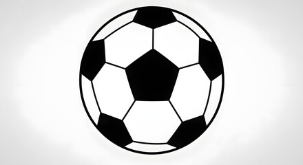 Obraz premium Classic black and white geometric soccer ball illustration for sports and game graphic design
