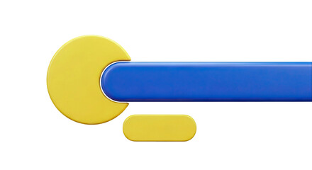 Abstract blue and yellow rounded shapes on white background