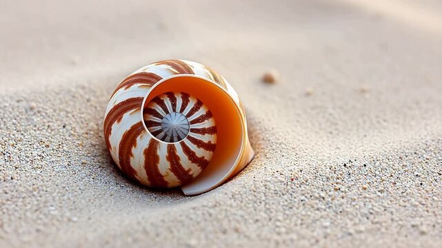Seashell on sandy beach