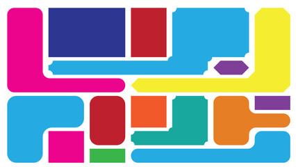 Obraz premium Colorful abstract geometric shapes flat design vector illustration