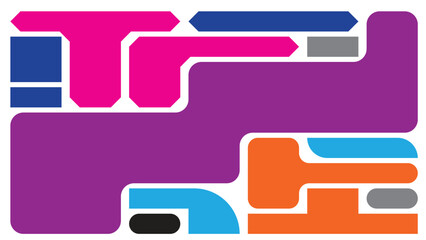 Obraz premium Abstract puzzle pieces connecting flat design vector illustration