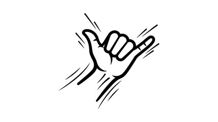 Obraz premium Hang Loose Hand Gesture Icon, Shaka Sign, Aloha Spirit, Vector Illustration