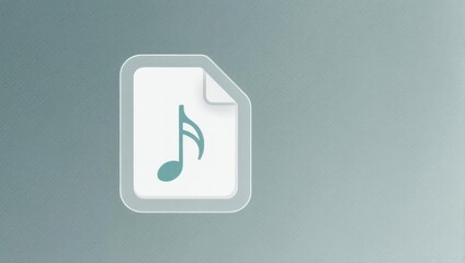 Music File Icon on Gradient Background for Audio Content.