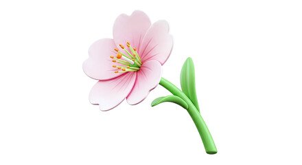 Obraz premium 3D Render of a Pink Cherry Blossom Flower