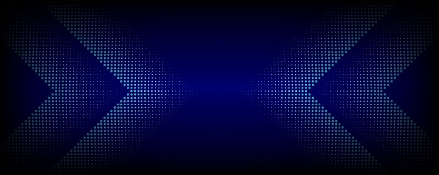 3D blue techno abstract background overlap layer on dark space with glowing dots shape decoration. Modern graphic design element dotted line style concept for banners, flyer, card, or brochure cover