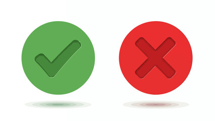 Fototapeta premium Two Icon Circles Indicating Approval and Rejection.