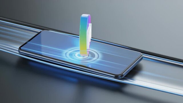 Vpn privacy safety smartphone secure browsing security protection neon shield hover over mobile screen symbolizing safe online data
