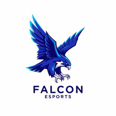 Obraz premium Blue Falcon Esports Logo Illustration Design.