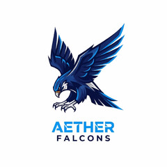 Obraz premium Blue Falcon Logo Design with Claw Out.