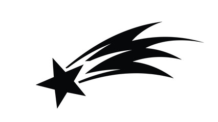 Obraz premium Dynamic shooting star silhouette with trailing streaks representing a comet or fast moving celestial body in the night sky.