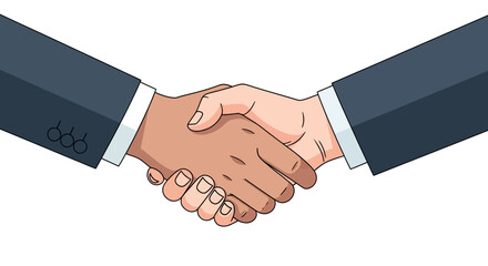 Cartoon Handshake Illustration: Diverse Hands in Agreement