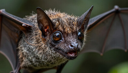 Detailed Scientific Portrait of Pteropus Fruit Bat Face