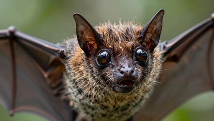 Obraz premium Detailed Scientific Portrait of Pteropus Fruit Bat Face