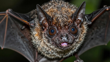 Detailed Scientific Portrait of Pteropus Fruit Bat Face