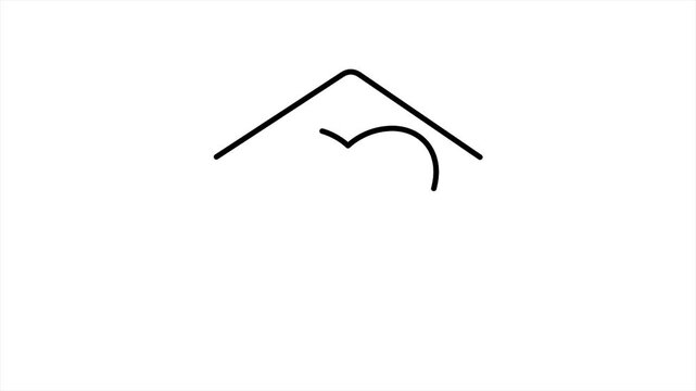 Simple Monoline Animation of Love Letter. An opened envelope with love symbol inside it. Suitable for e-mail sign animated UIUX.