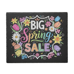 Fototapeta premium Big Spring Sale chalk art on slate