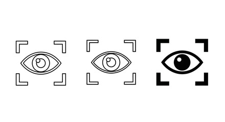 Illustrations of eyes with focus lines from different artistic styles