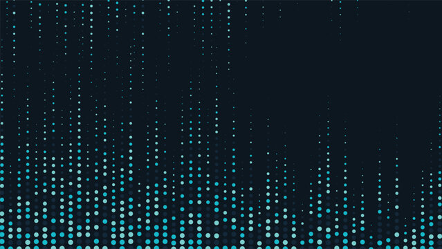 Modern abstract background with glowing blue dot waves on dark backdrop inspired by digital data flow technology music equalizer and futuristic presentation design Vector EPS 10