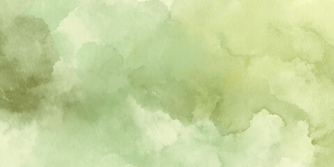 Soft green watercolor texture background and delicate layered wash gradient textured brush effects for website headers, social media graphics. © Daiyan