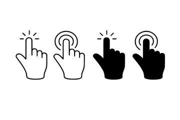 Obraz premium Simple Hand Click Icons Set