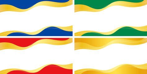 流れる金色の曲線のフレームセット