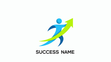 Abstract Human Figure with Upward Arrow Symbolizing Growth and Success.