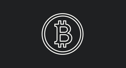 Obraz premium Bitcoin Cryptocurrency Digital Coin Symbol Icon.