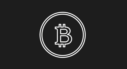 Obraz premium Bitcoin Cryptocurrency Digital Coin Symbol Icon.