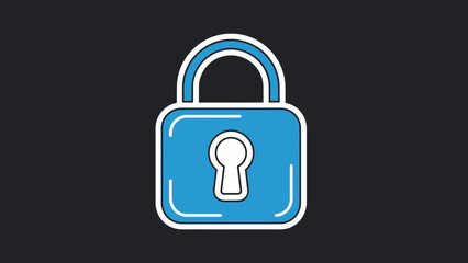 Blue Padlock Icon Symbolizing Security and Protection.