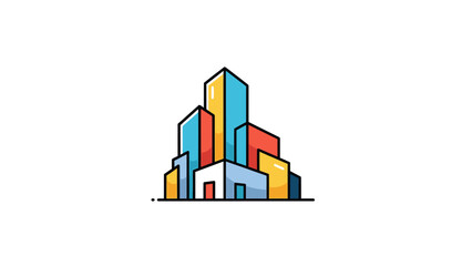 Naklejka premium Colorful Abstract Buildings Representing Modern Cityscape Architecture.