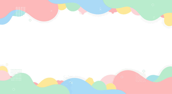 Abstract Pastel Cloud Shapes Border with Copy Space - Soft, Gentle, Playful Design