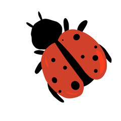 Obraz premium Minimalist Red Ladybug Vector for Good Luck and Garden Theme