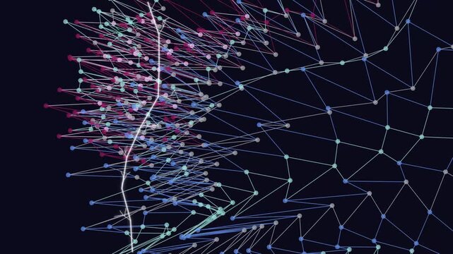 Dynamic digital landscape with futuristic technology and network connections