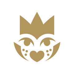 Golden crowned face with heart nose and spots