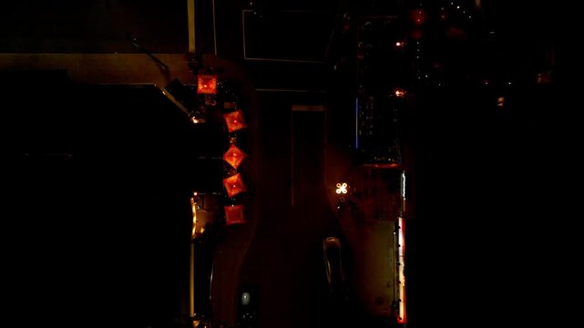 bustling nightlife scene Ottawa club district clearly illustrates the heavily populated streets of pedestrians go to bars and dancing venues as table tents at patios lit up with drone aerial flyby