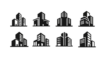 Fototapeta premium Black City Tower Logo Designs