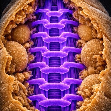 Tardigrade Ventral Nerve Cord Featuring Segmental Ganglia And Connective Fibers