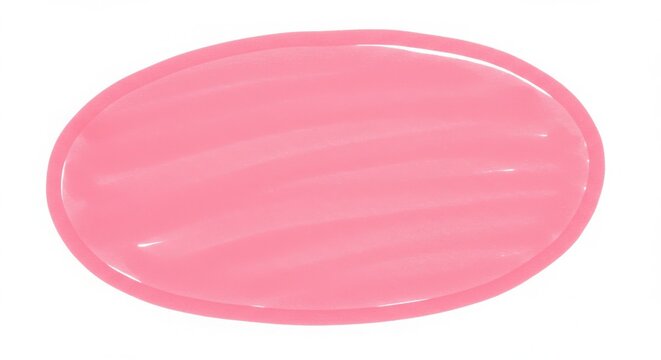 This is a pink oval shaped object on a white background for design purpose