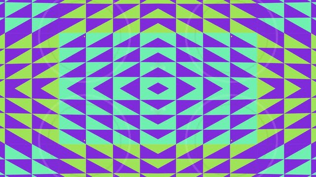 Vibrant geometric pattern with moire effect, abstract shapes, dynamic movement, colorful design, and symmetrical structure displayed prominently in a modern digital artwork.