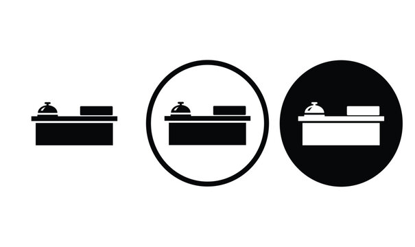 
icon reception black outline for web site design 
and mobile dark mode apps 
Vector illustration on a white background