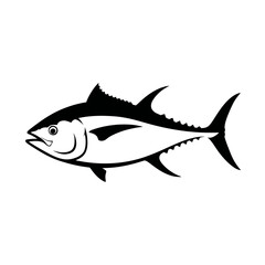 Obraz premium Stylized Tuna Fish Silhouette, Vector Illustration