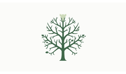 Obraz premium Abstract Branch Network Tree Vector Icon for Biodiversity Ecology and Conservation Concept Design