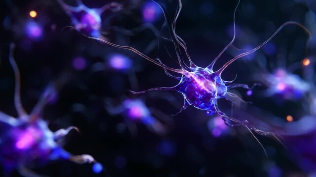 A captivating visual of interconnected neurons showcasing their vibrant structures, illuminating the complexity and beauty of the human nervous system in stunning detail.