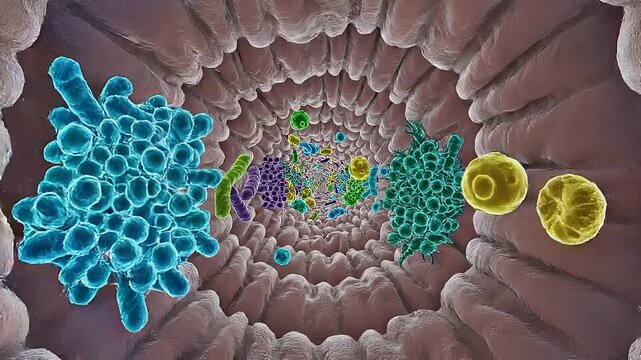 3D Microscopic View of Gut Microbiota