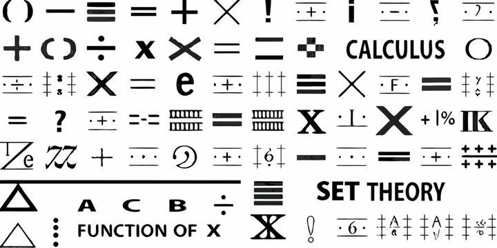 Mathematical symbols and text including calculus and set theory concepts