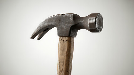 Vintage hammer with wooden handle for construction and DIY projects